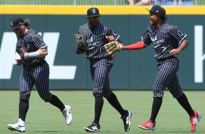 Greenville Drive outfielder Nelly Taylor 1 celebrates with Greenville Drive outfielder Yophery Rodriguez 7 Sunday Aug 24 Red Sox Prospect Crushes Doubleheader Record with Seven Hits