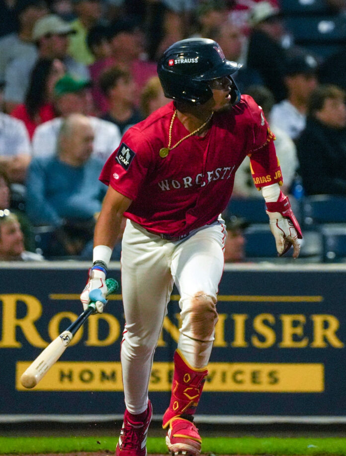 Worcester's Franklin Arias bats at Polar Park Aug 25 during a game against ScrantonWilkes-Barre Franklin Arias Proves Red Sox Need Him Now